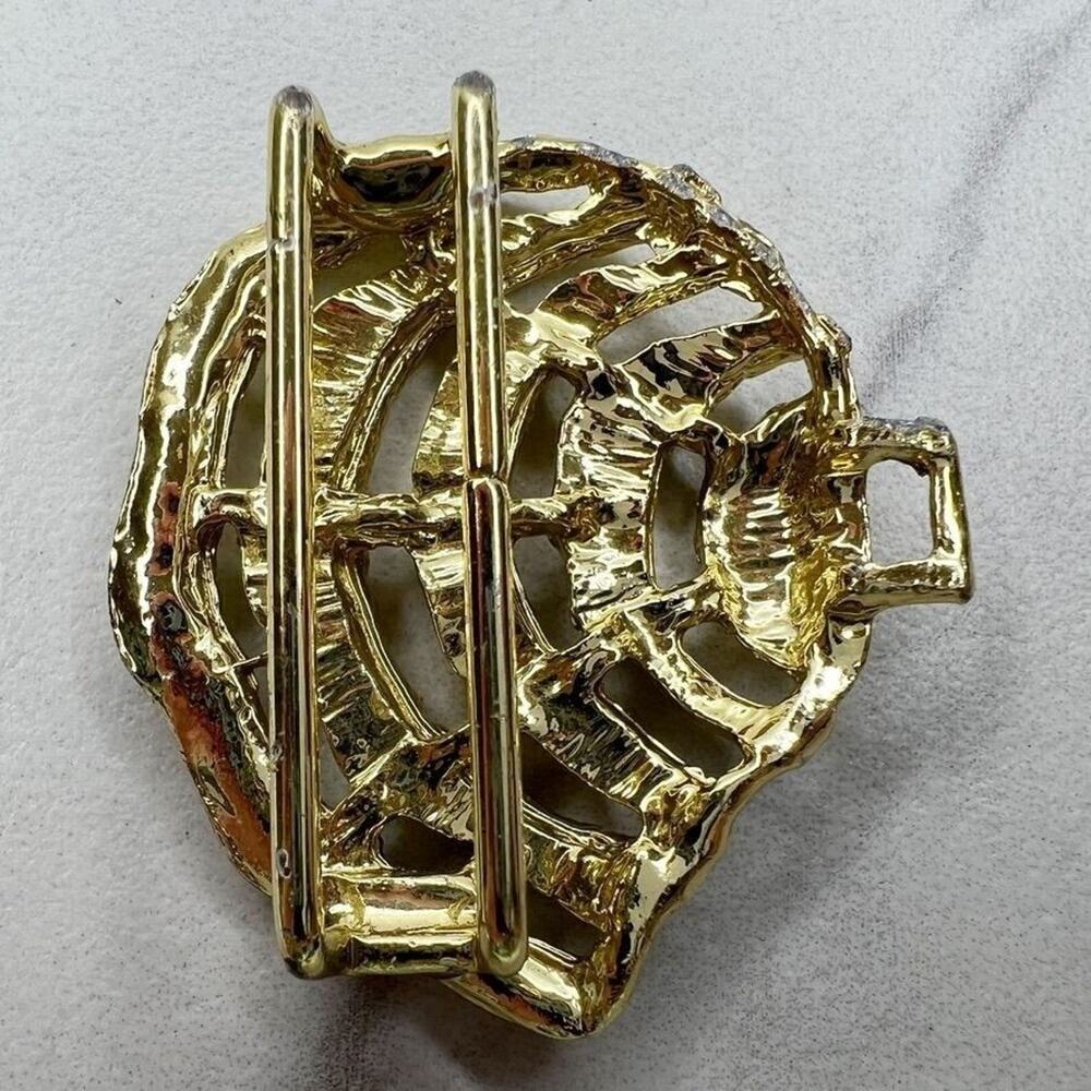 Vintage Studded Gold Tone Belt Buckle Piece - Picture 2 of 7